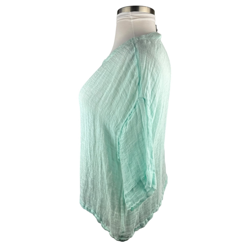 ✨2/$20 J. Jill Linen Mint Green Open Sheer Top Lagenlook Beachy Plus Size 1X - Picture 7 of 14